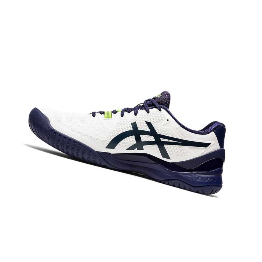 White / Peacoat Men's Asics GEL-RESOLUTION 8 Tennis Shoes | US08517DT