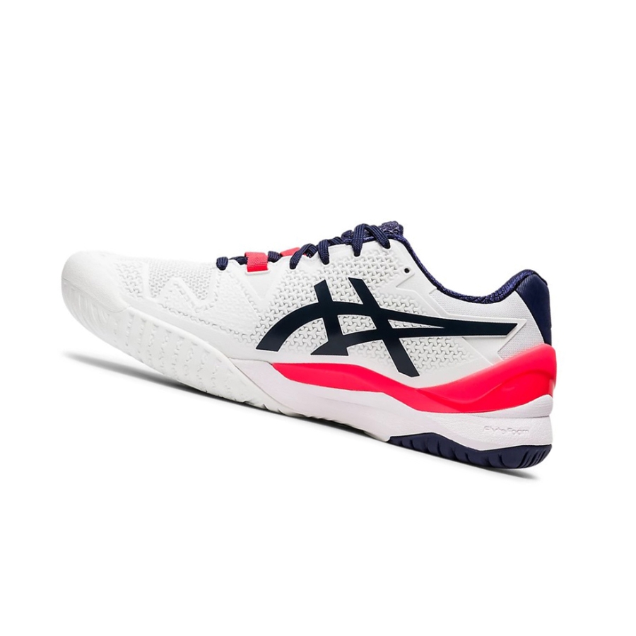 White / Peacoat Women's Asics GEL-RESOLUTION 8 Tennis Shoes | US89701AC