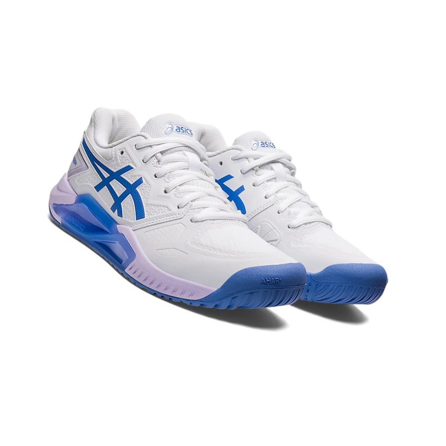 White / Periwinkle Blue Women's Asics GEL-CHALLENGER 13 Tennis Shoes | US10278TV