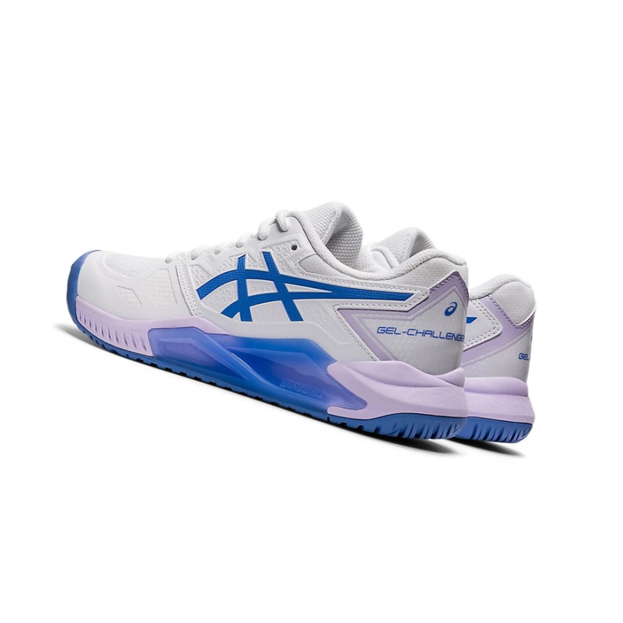 White / Periwinkle Blue Women's Asics GEL-CHALLENGER 13 Tennis Shoes | US10278TV