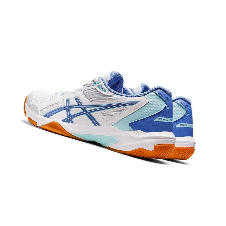 White / Periwinkle Blue Women's Asics GEL-ROCKET 10 Volleyball Shoes | US91478NQ