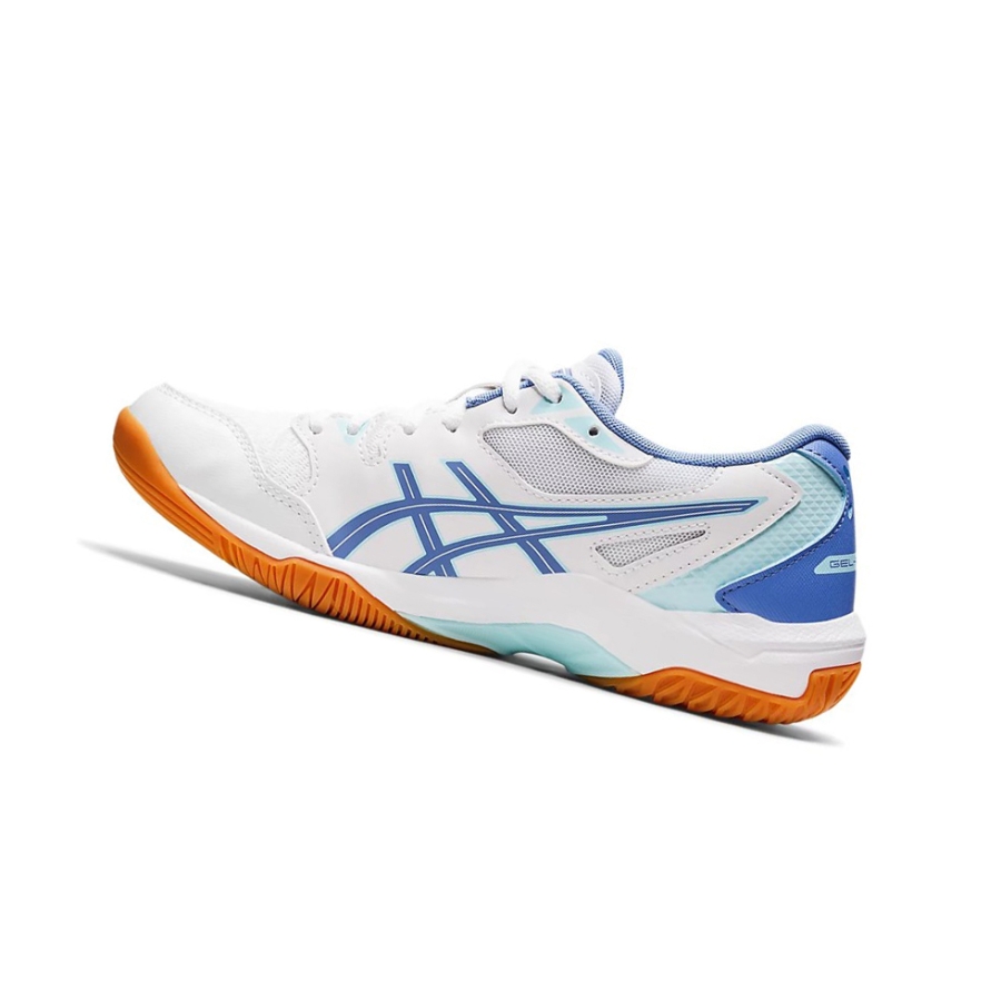 White / Periwinkle Blue Women's Asics GEL-ROCKET 10 Volleyball Shoes | US91478NQ