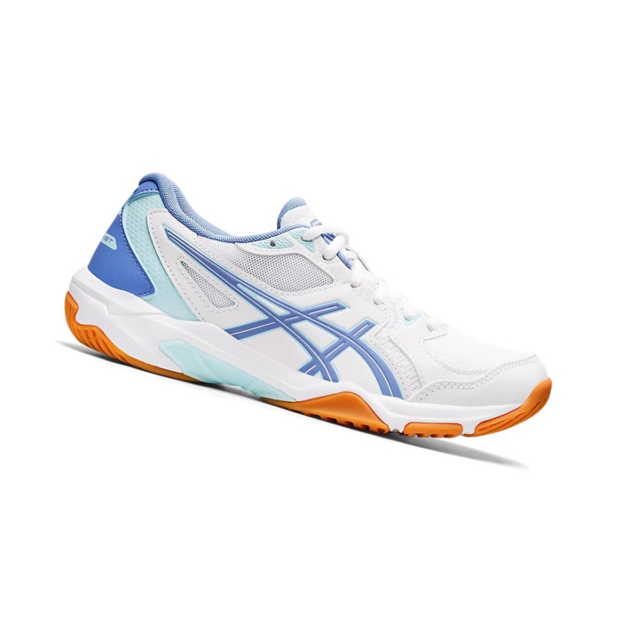 White / Periwinkle Blue Women\'s Asics GEL-ROCKET 10 Volleyball Shoes | US91478NQ