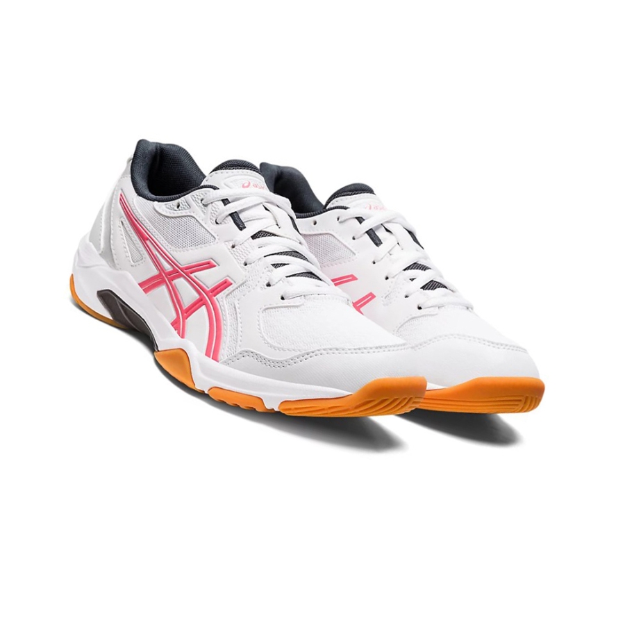 White / Pink Cameo Women's Asics GEL-ROCKET 10 Volleyball Shoes | US79605XH