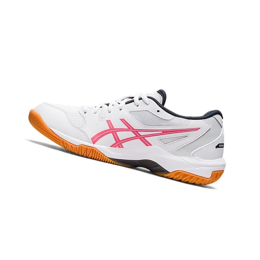 White / Pink Cameo Women's Asics GEL-ROCKET 10 Volleyball Shoes | US79605XH