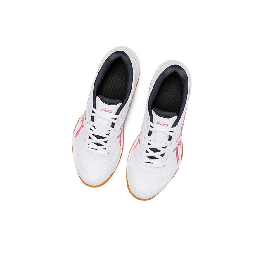 White / Pink Cameo Women's Asics GEL-ROCKET 10 Volleyball Shoes | US79605XH