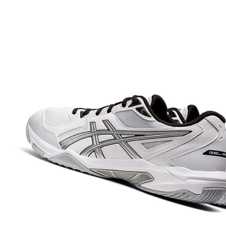 White / Pure Silver Men's Asics GEL-ROCKET 10 Volleyball Shoes | US65089CZ