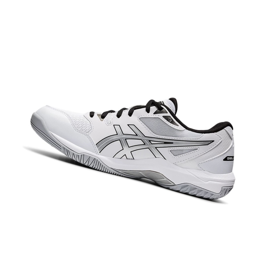 White / Pure Silver Men's Asics GEL-ROCKET 10 Volleyball Shoes | US65089CZ