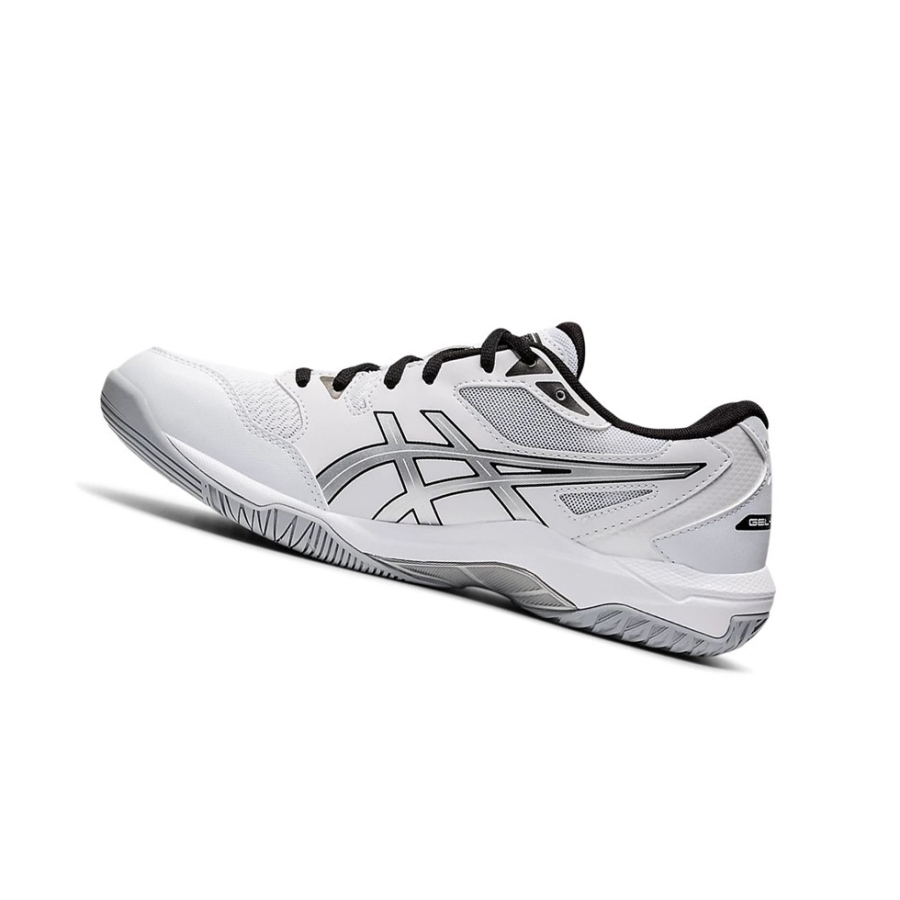 White / Pure Silver Men's Asics GEL-ROCKET 10 Volleyball Shoes | US74590CX