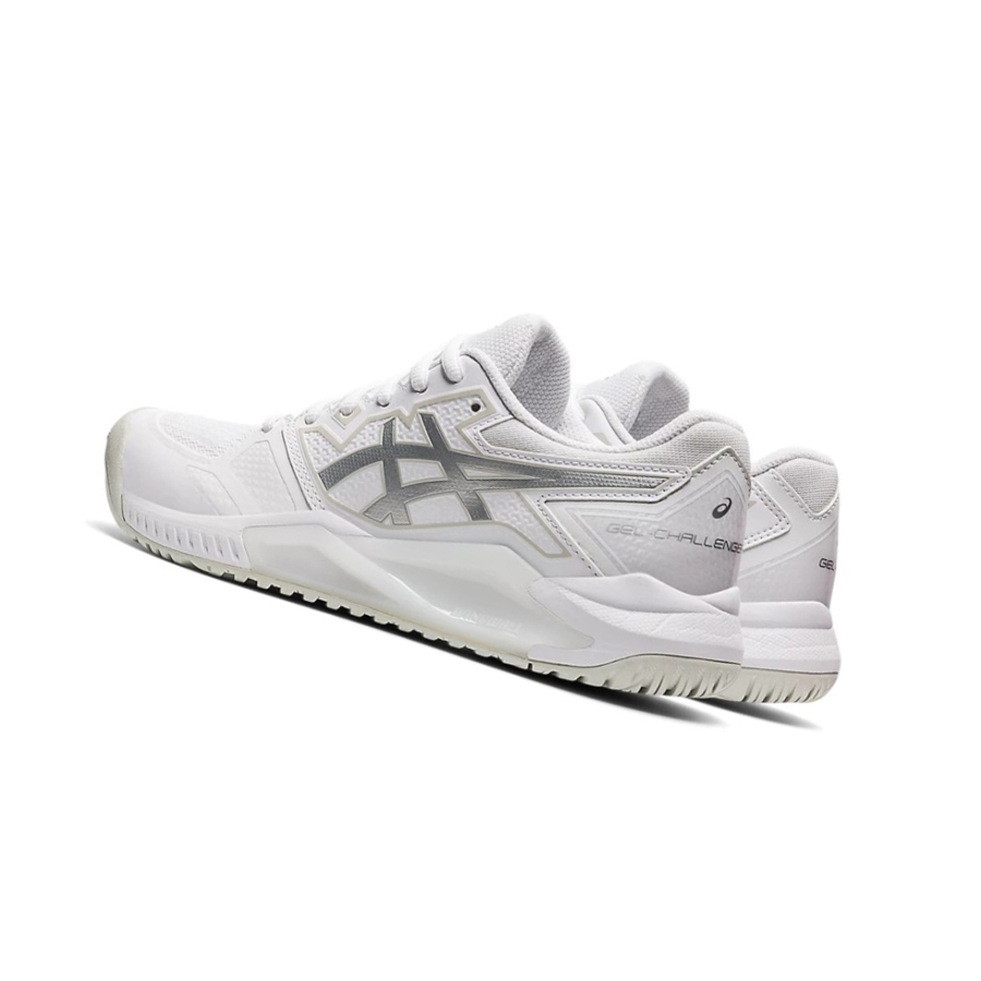 White / Pure Silver Women's Asics GEL-CHALLENGER 13 Tennis Shoes | US28347VN