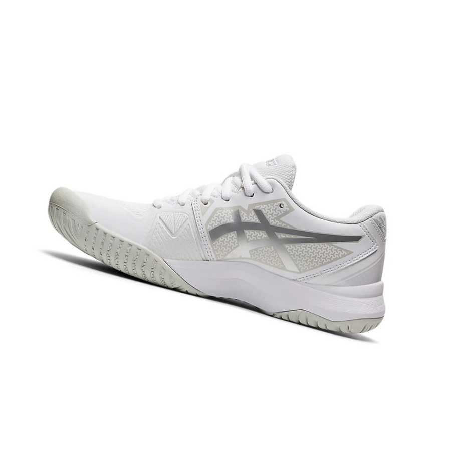 White / Pure Silver Women's Asics GEL-CHALLENGER 13 Tennis Shoes | US28347VN