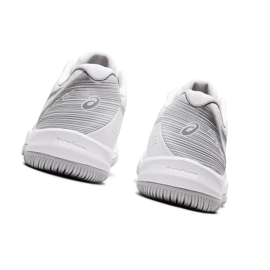 White / Pure Silver Women's Asics SOLUTION SWIFT FF Tennis Shoes | US94576EY