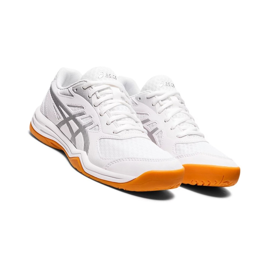 White / Pure Silver Women's Asics UPCOURT 5 Volleyball Shoes | US24935WX