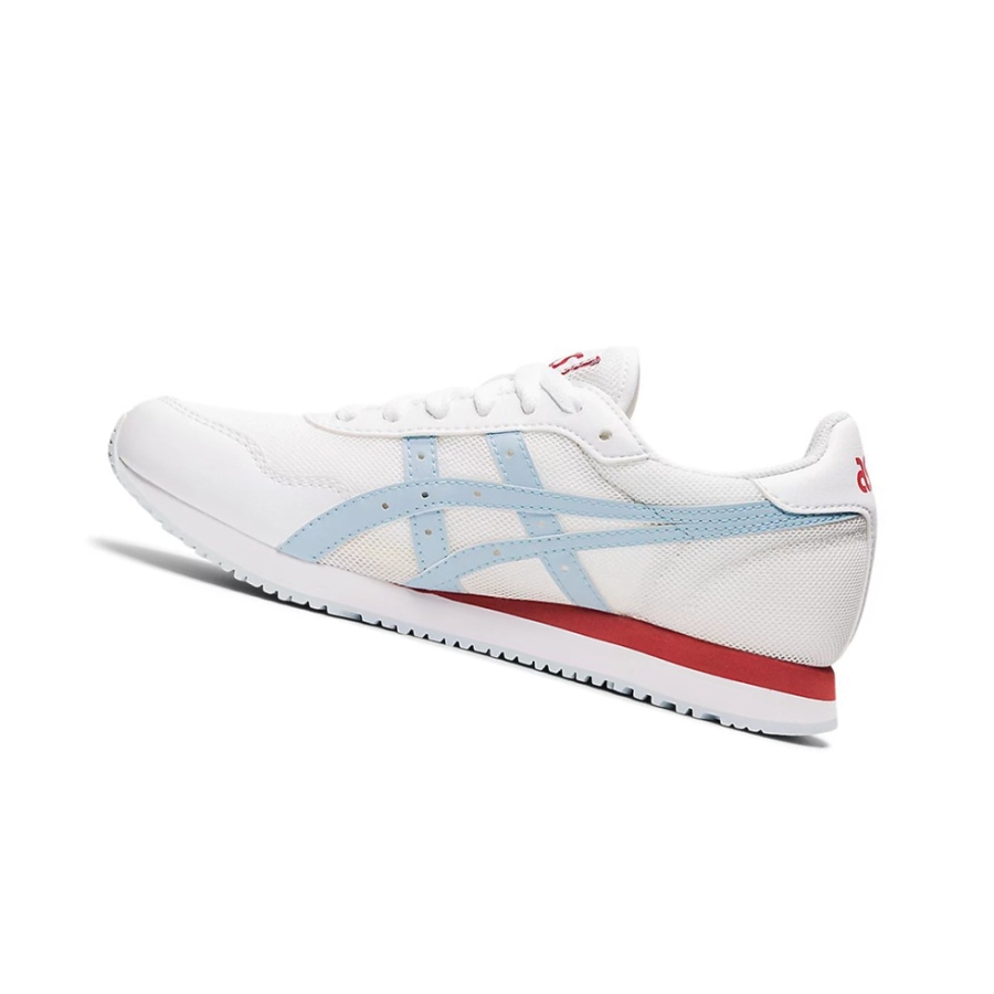 White / Sky Women's Asics TIGER RUNNER Sneakers | US06843SB