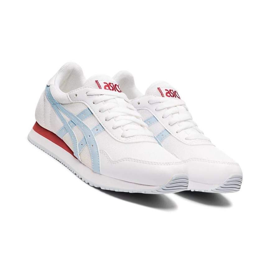 White / Sky Women's Asics TIGER RUNNER Sneakers | US06843SB