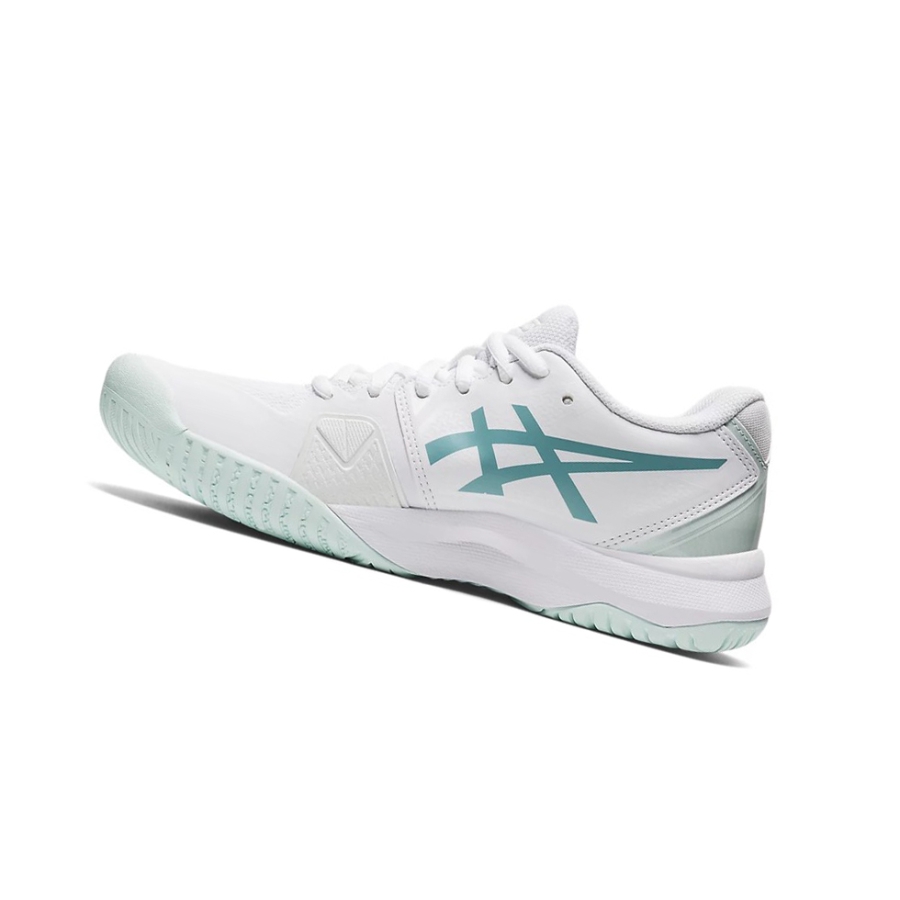 White / Smoke Blue Women's Asics GEL-CHALLENGER 13 Tennis Shoes | US06148DY