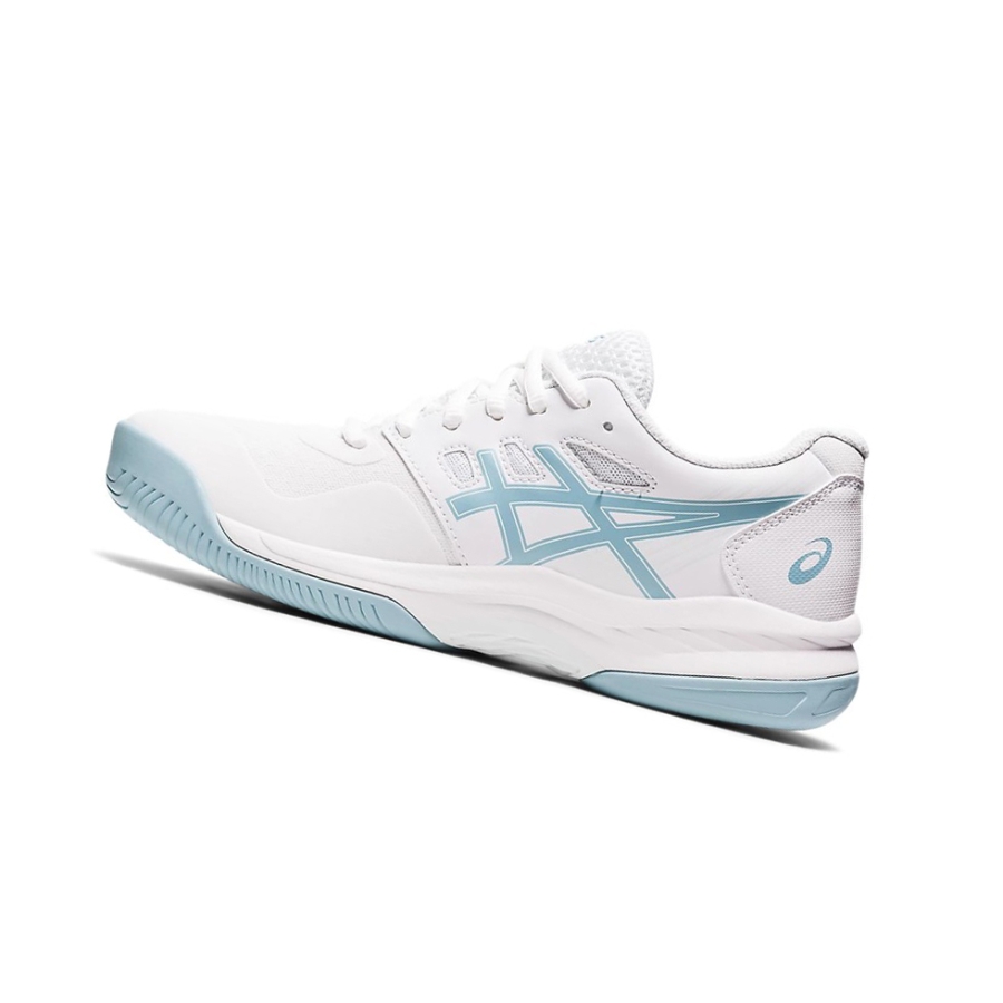 White / Smoke Blue Women's Asics GEL-GAME 8 Tennis Shoes | US24390ON