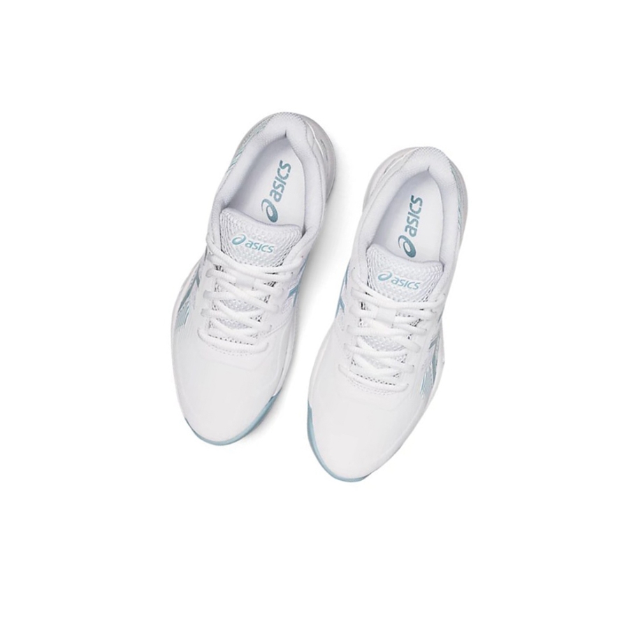 White / Smoke Blue Women's Asics GEL-GAME 8 Tennis Shoes | US24390ON