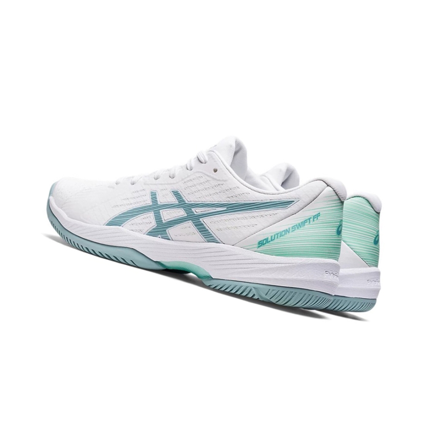 White / Smoke Blue Women's Asics SOLUTION SWIFT FF Tennis Shoes | US10236ML