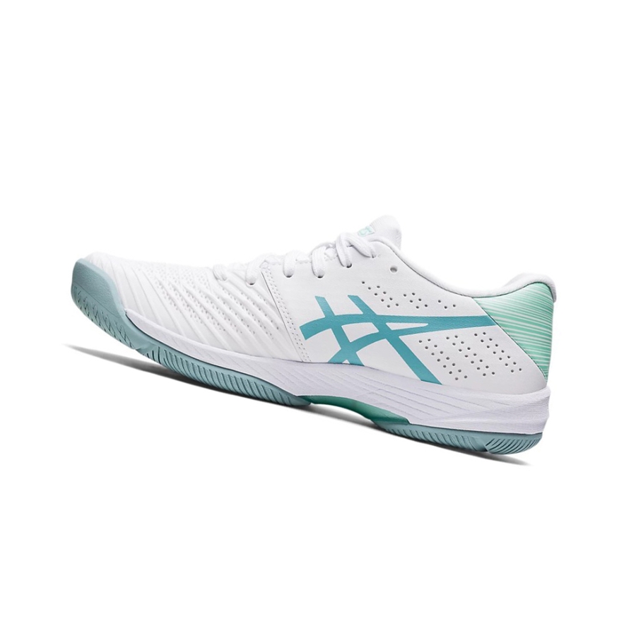 White / Smoke Blue Women's Asics SOLUTION SWIFT FF Tennis Shoes | US10236ML