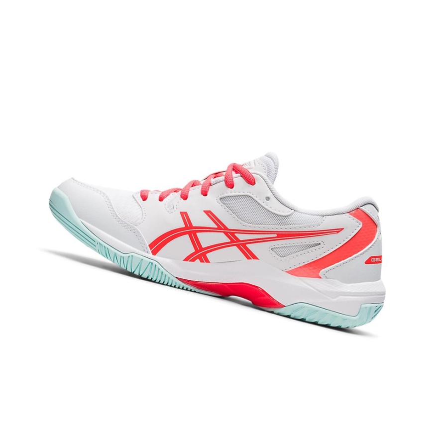 White / Sunrise Red Women's Asics GEL-ROCKET 10 Volleyball Shoes | US90617XW