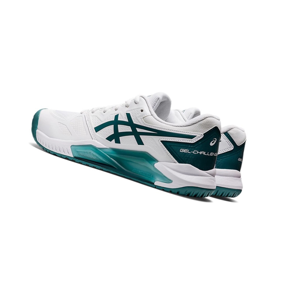 White / Velvet Pine Men's Asics GEL-CHALLENGER 13 Tennis Shoes | US75842HT