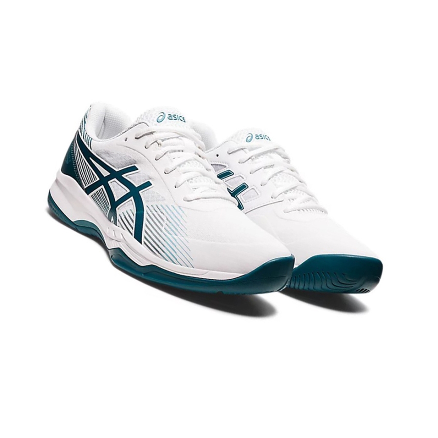 White / Velvet Pine Men's Asics GEL-GAME 8 Tennis Shoes | US84306WY