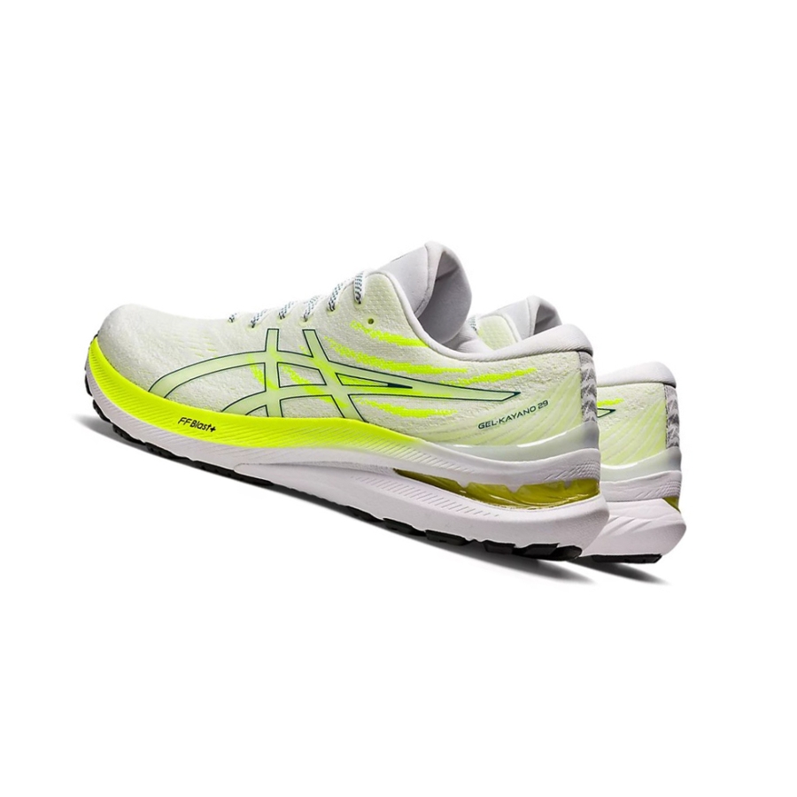 White / Velvet Pine Men's Asics GEL-KAYANO 29 Running Shoes | US59378VP