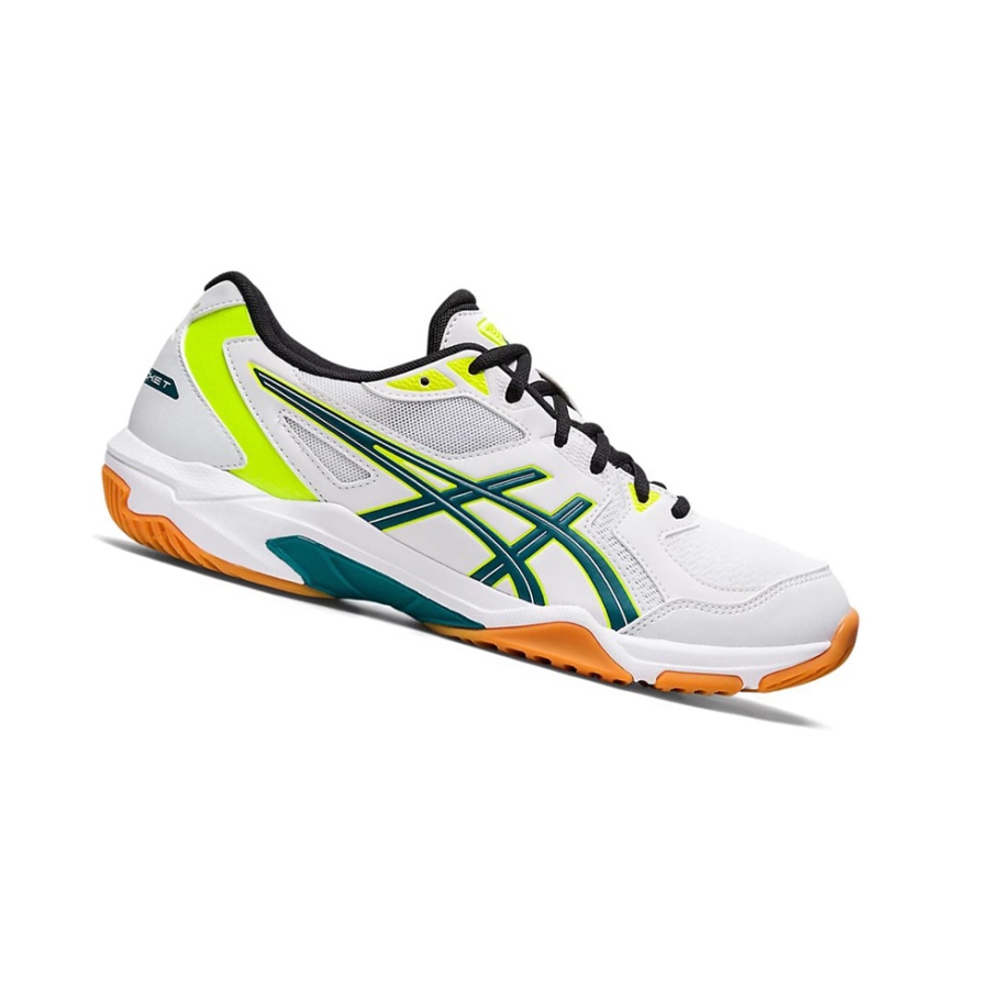 White / Velvet Pine Men\'s Asics GEL-ROCKET 10 Volleyball Shoes | US30715GT