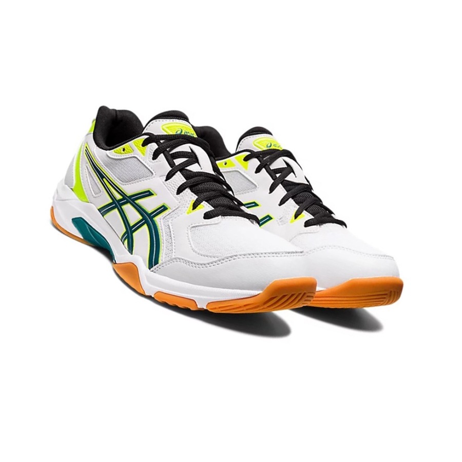 White / Velvet Pine Men's Asics GEL-ROCKET 10 Volleyball Shoes | US85047KX