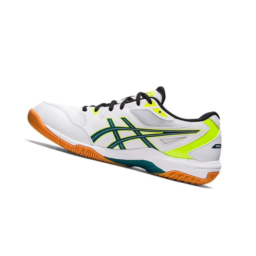 White / Velvet Pine Men's Asics GEL-ROCKET 10 Volleyball Shoes | US85047KX