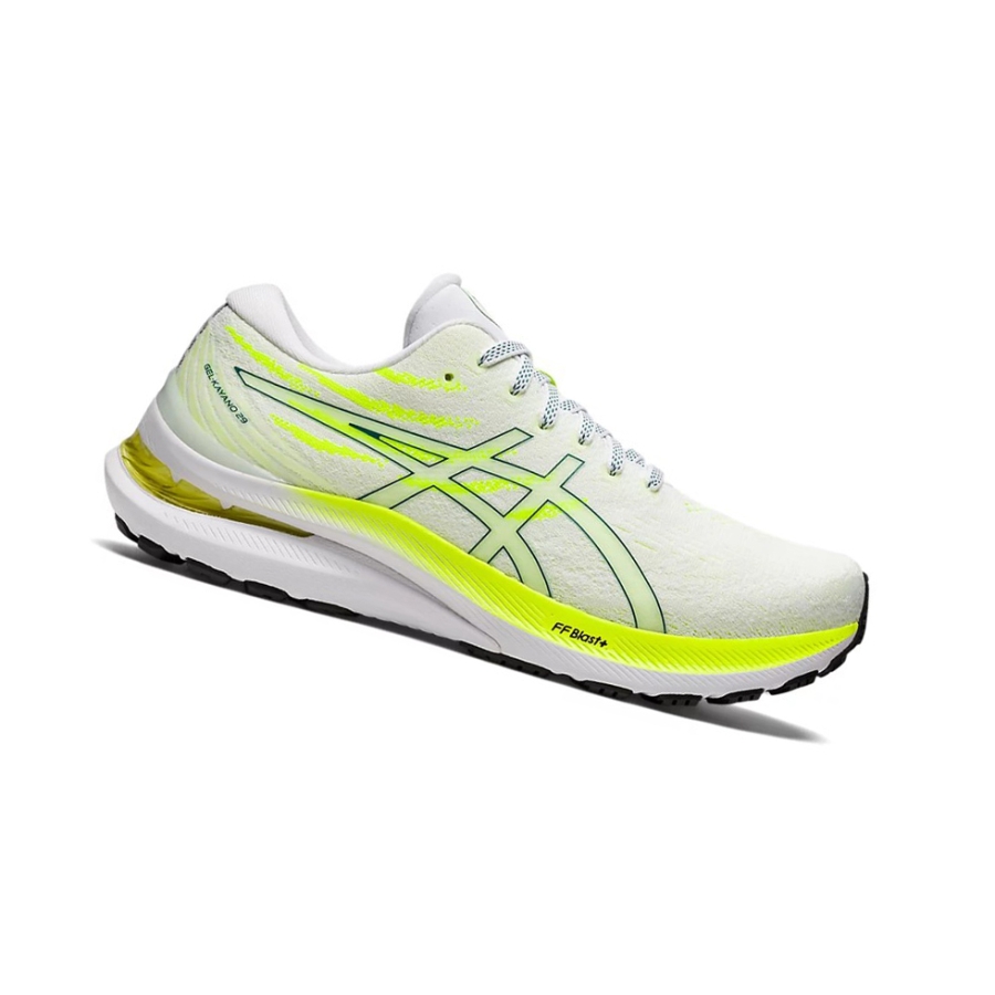 White / Velvet Pine Women\'s Asics GEL-KAYANO 29 Running Shoes | US86302CJ