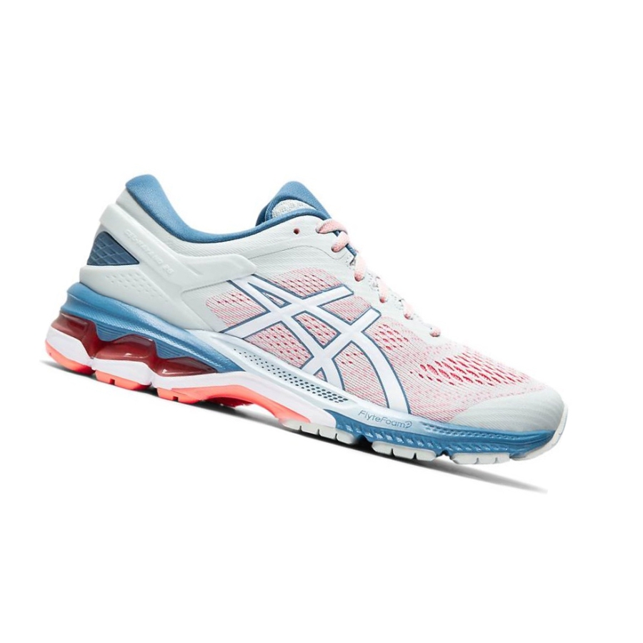 White Women\'s Asics GEL-KAYANO 26 wide Running Shoes | US58140WB