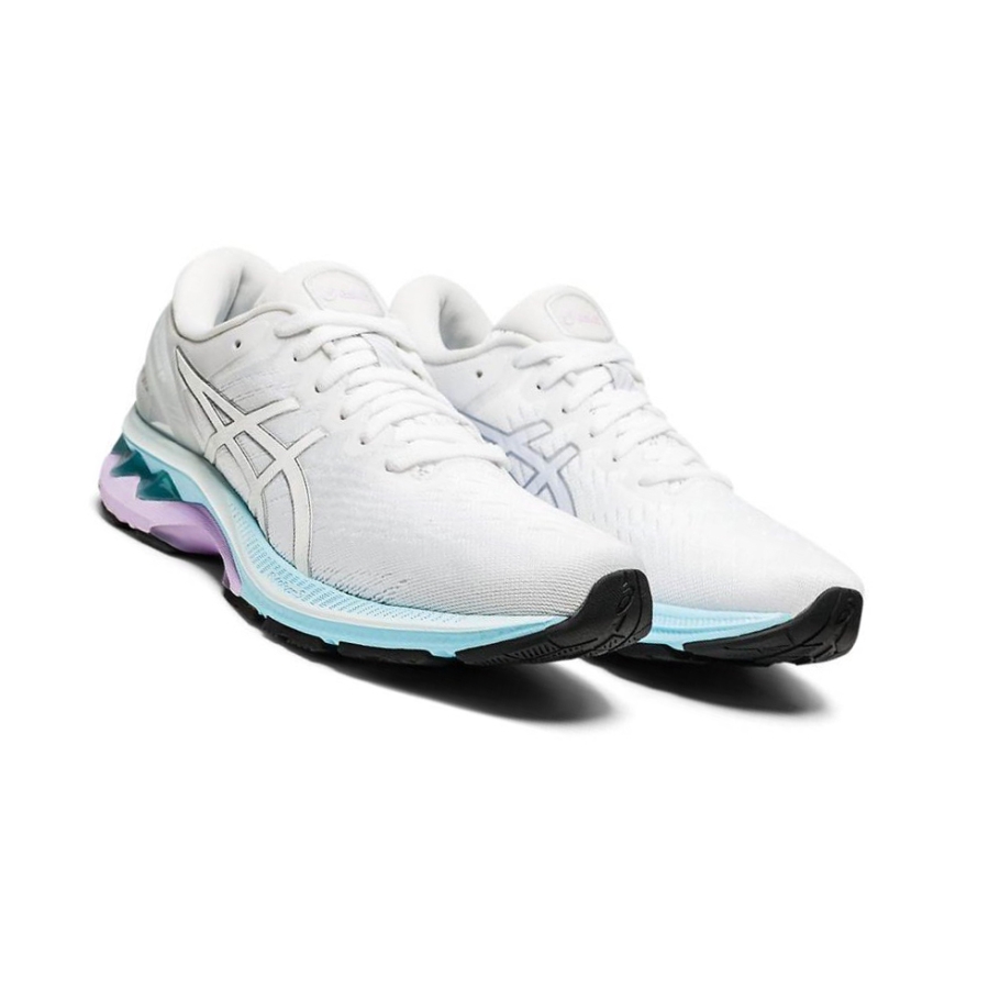 White Women's Asics GEL-KAYANO 27 Running Shoes | US40873UL