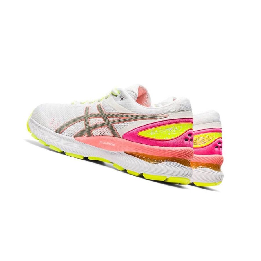 White Women's Asics GEL-NIMBUS 22 LITE-SHOW Running Shoes | US32140AS