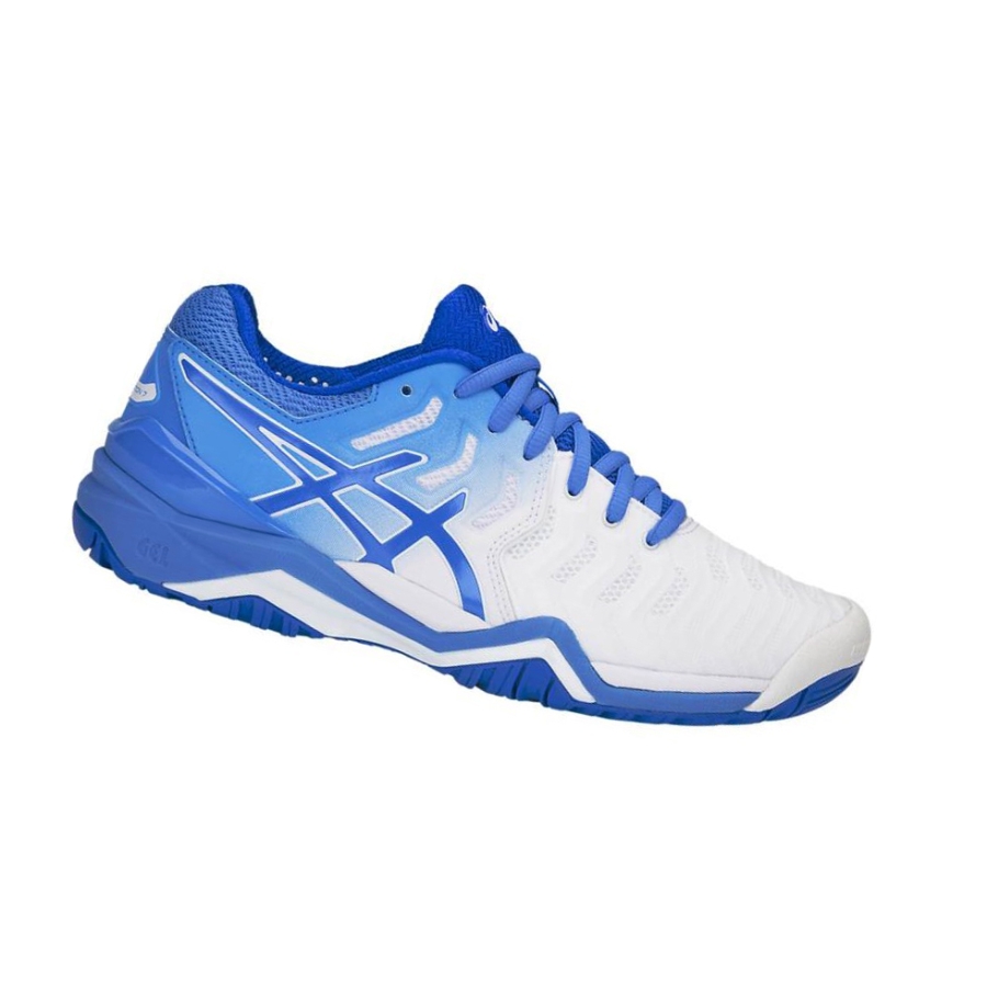 White Women\'s Asics GEL-RESOLUTION 7 Tennis Shoes | US10876LW