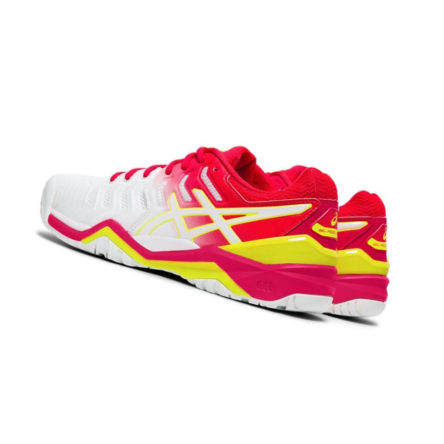 White Women's Asics GEL-RESOLUTION 7 Tennis Shoes | US13752WV