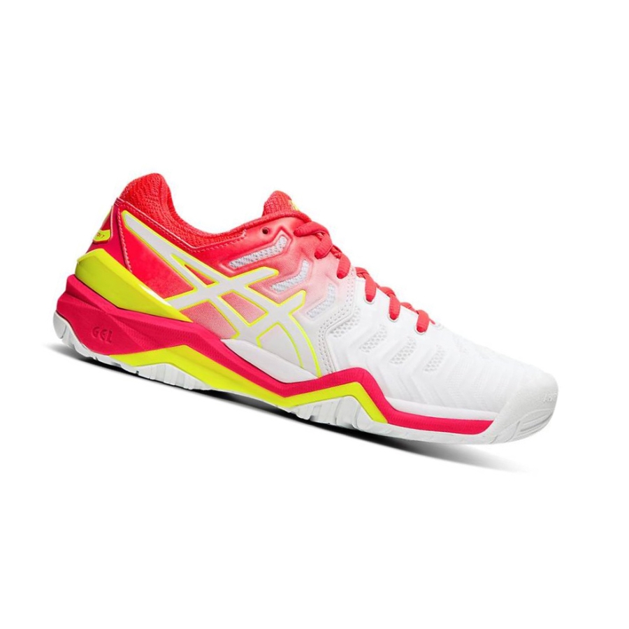 White Women\'s Asics GEL-RESOLUTION 7 Tennis Shoes | US13752WV